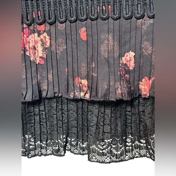 Anthropologie Foxiedox Biella black floral open back dress - Picture 5 of 9